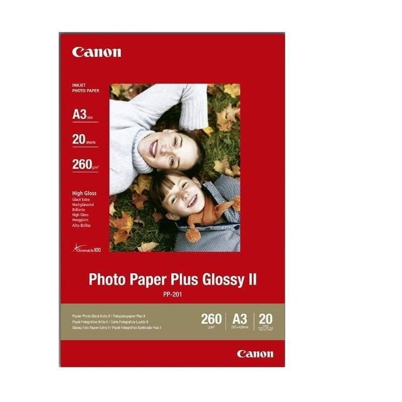 Papier photo CANON PP-201 260g/m2 - Format A3 - 20 feuilles Papier photo CANON PP-201 260g/m2 - Format A3 - 20 feuilles
