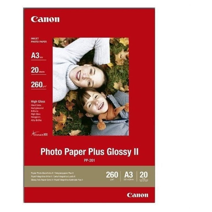Papier photo CANON PP-201 260g/m2 - Format A3 - 20 feuilles Papier photo CANON PP-201 260g/m2 - Format A3 - 20 feuilles