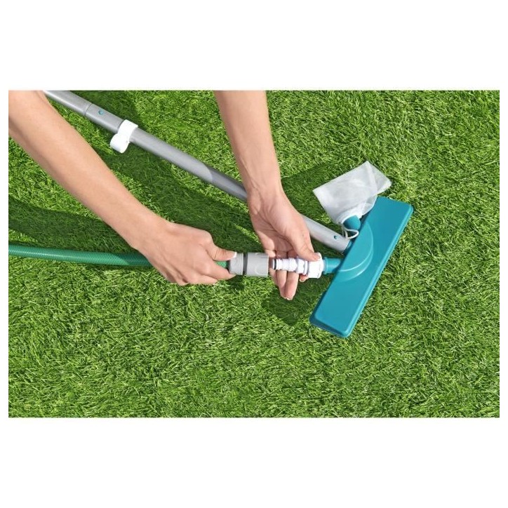 Kit de nettoyage piscine jusqu'a 3,96m - Bestway - Aquaclear - épuisette, flotteur, aspirateur, bande de test, patch de répara Kit de nettoyage piscine jusqu'a 3,96m - Bestway - Aquaclear - épuisette, flotteur, aspirateur, bande de test, patch de répara