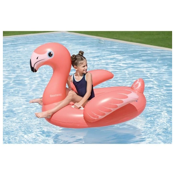 Bouée a chevaucher - Bestway - Flamant rose - 138 x 107 cm