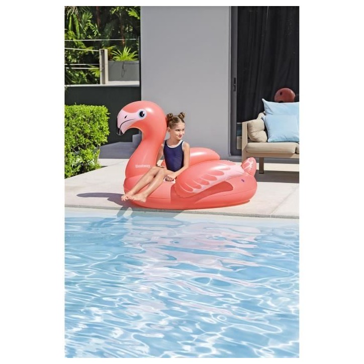 Bouée a chevaucher - Bestway - Flamant rose - 138 x 107 cm