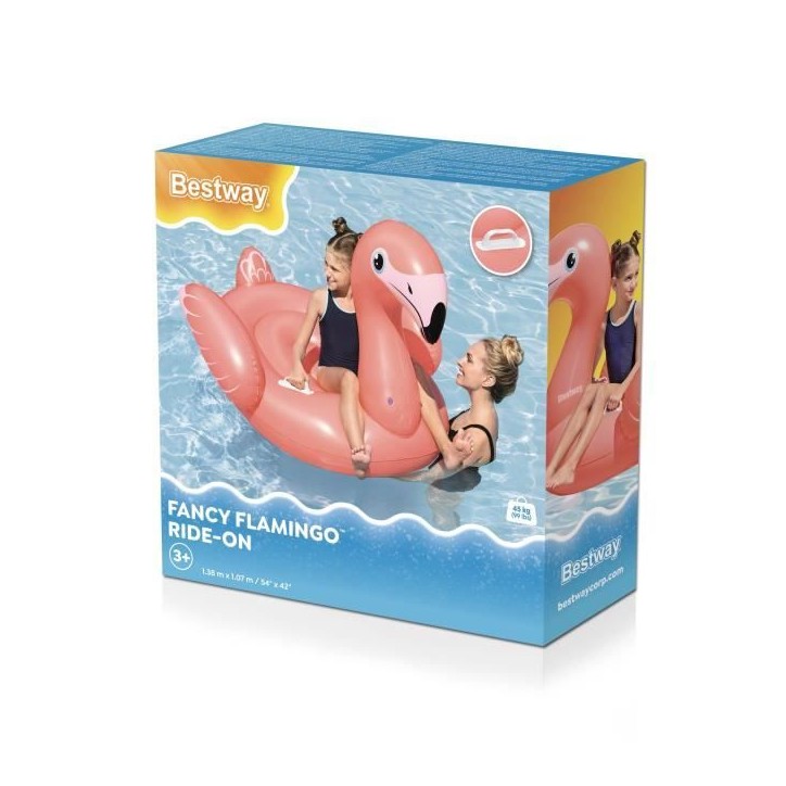 Bouée a chevaucher - Bestway - Flamant rose - 138 x 107 cm