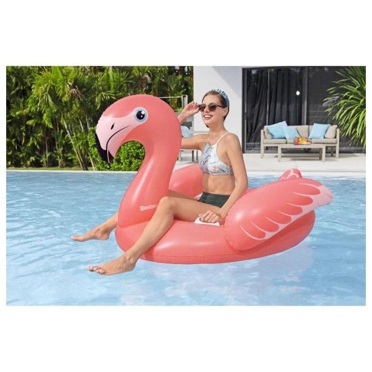 Bouée a chevaucher - Bestway - Flamant rose - 168 x 120 cm Bouée a chevaucher - Bestway - Flamant rose - 168 x 120 cm