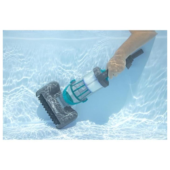 Aspirateur de piscine a main AquaGrip™, temps de marche 90 minutes, pour piscines jusqu'a 6,10m de diametre