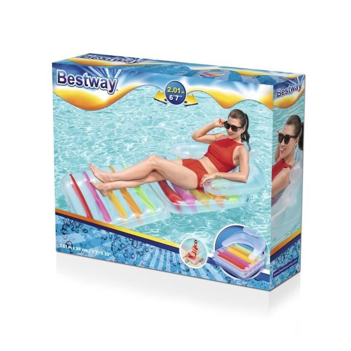 Matelas gonflable de piscine - BESTWAY - Chaise longue pliante Matelas gonflable de piscine - BESTWAY - Chaise longue pliante