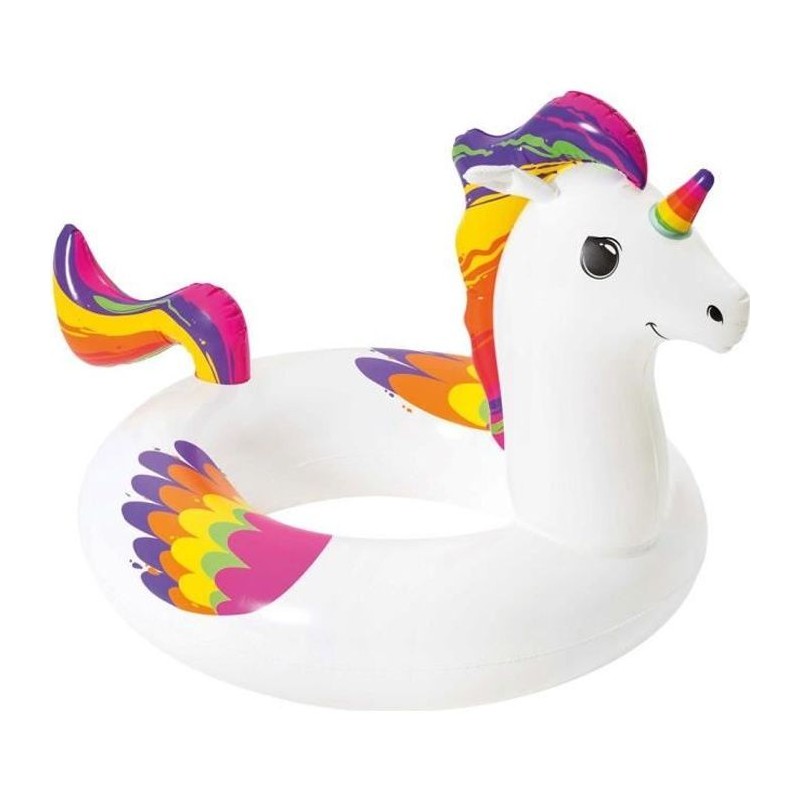 Bouée ronde licorne Fantasy - BESTWAY - Diametre 91 cm - PVC - Multic