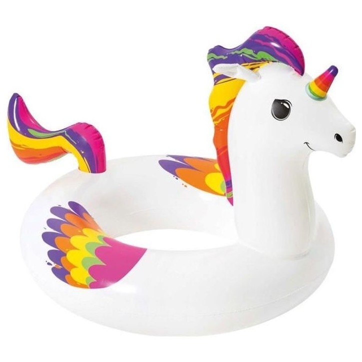 Bouée ronde licorne Fantasy - BESTWAY - Diametre 91 cm - PVC - Multicolore Bouée ronde licorne Fantasy - BESTWAY - Diametre 91 cm - PVC - Multicolore