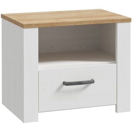Chevet 1 tiroir et 1 niche - BOHOL - Décor Chene blanchi - L61,6 x P4