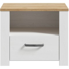 Chevet 1 tiroir et 1 niche - BOHOL - Décor Chene blanchi - L61,6 x P4