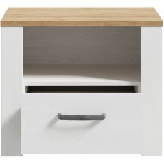 Chevet 1 tiroir et 1 niche - BOHOL - Décor Chene blanchi - L61,6 x P4
