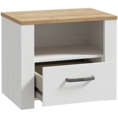 Chevet 1 tiroir et 1 niche - BOHOL - Décor Chene blanchi - L61,6 x P4