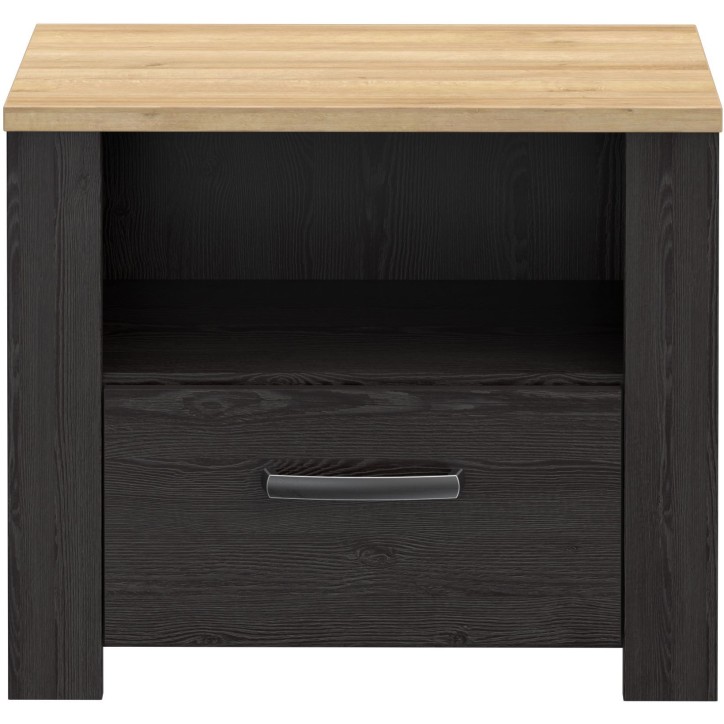 Chevet 1 tiroir et 1 niche - BOHOL - Chene / Blanc - L61,6 x P42 x H52 cm Chevet 1 tiroir et 1 niche - BOHOL - Chene / Blanc - L61,6 x P42 x H52 cm