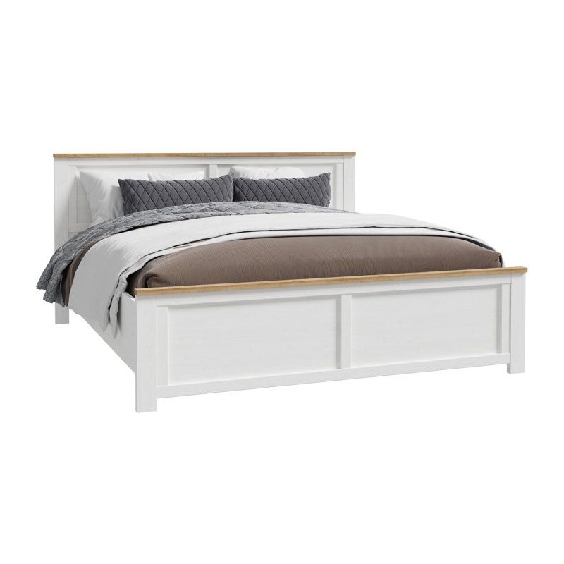 Lit adulte King Size - BOHOL - 180 x 200 cm - Décor Chene blanchi