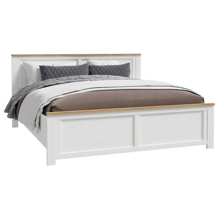 Lit adulte King Size - BOHOL - 180 x 200 cm - Décor Chene blanchi Lit adulte King Size - BOHOL - 180 x 200 cm - Décor Chene blanchi