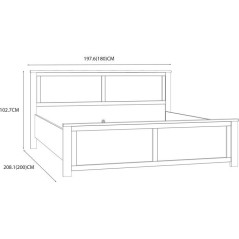 Lit adulte King Size - BOHOL - 180 x 200 cm - Décor Chene blanchi