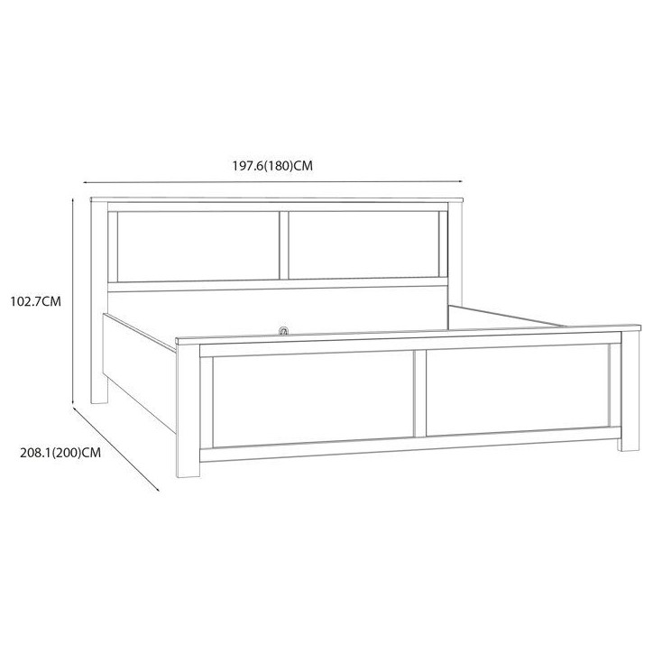 Lit adulte King Size - BOHOL - 180 x 200 cm - Décor Chene blanchi Lit adulte King Size - BOHOL - 180 x 200 cm - Décor Chene blanchi