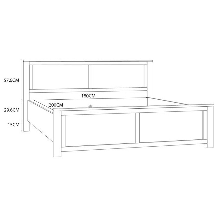 Lit adulte King Size - BOHOL - 180 x 200 cm - Décor Chene blanchi Lit adulte King Size - BOHOL - 180 x 200 cm - Décor Chene blanchi