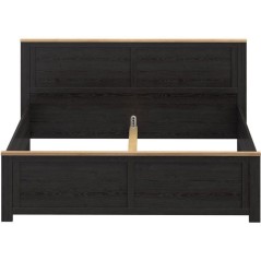 Lit adulte King Size - BOHOL - 180 x 200 cm - Décor Chene / Noir