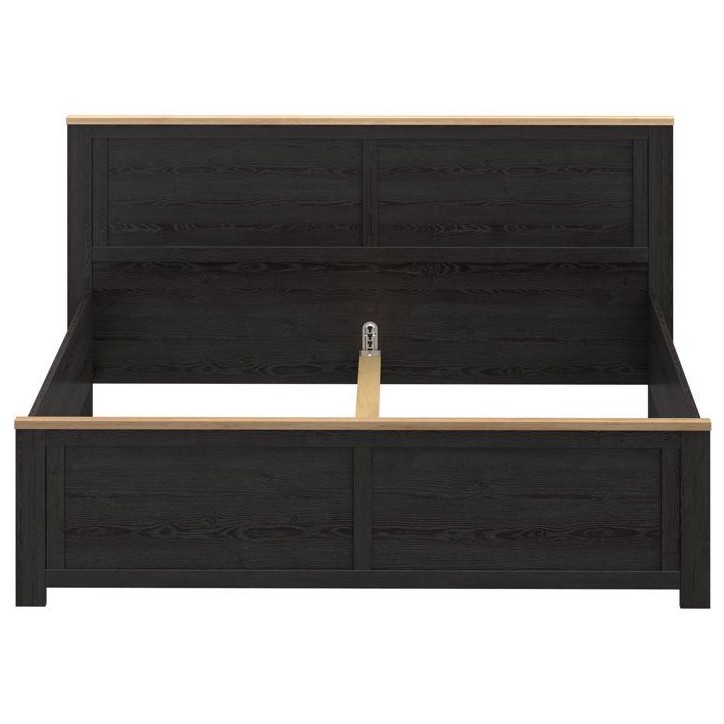 Lit adulte King Size - BOHOL - 180 x 200 cm - Décor Chene / Noir Lit adulte King Size - BOHOL - 180 x 200 cm - Décor Chene / Noir