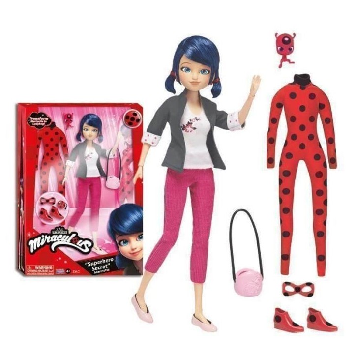 Bandai - Miraculous Ladybug - Poupée mannequin 26 cm et ses deux tenues Bandai - Miraculous Ladybug - Poupée mannequin 26 cm et ses deux tenues