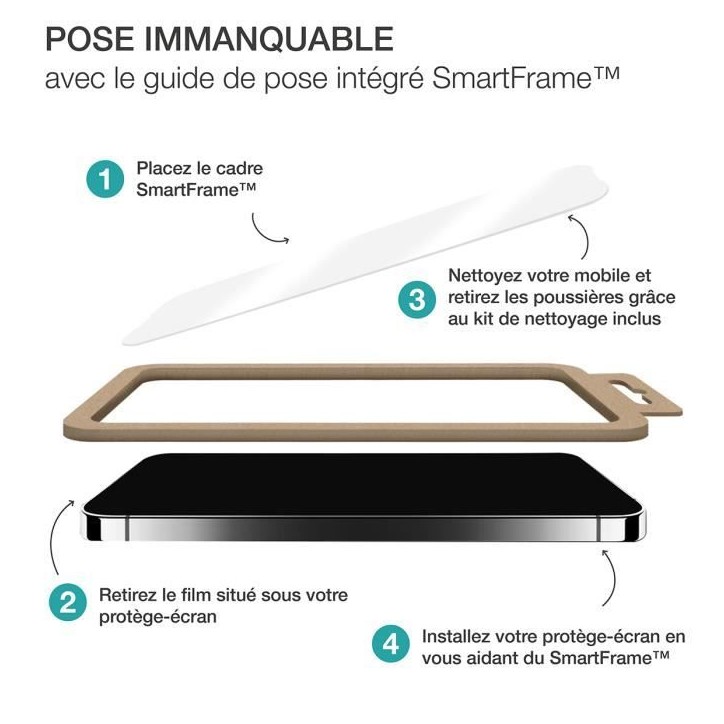 Verre trempé IPhone17/IPhone16 Pro - 2,5D - SmartFrame Verre trempé IPhone17/IPhone16 Pro - 2,5D - SmartFrame