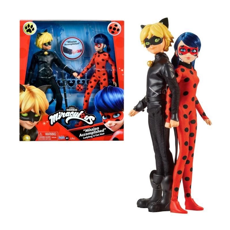 Pack de 2 Poupées mannequin 26 cm Miraculous Ladybug - Revivez les av Pack de 2 Poupées mannequin 26 cm Miraculous Ladybug - Revivez les av