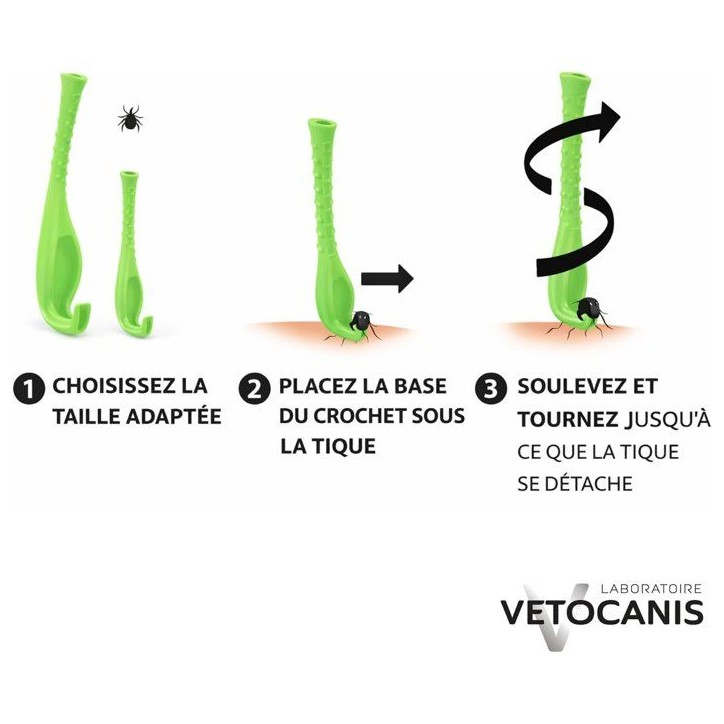 Crochet a tiques - VETOCANIS - Chien et Chat - Sans produits chimiques - Facile a utiliser Crochet a tiques - VETOCANIS - Chien et Chat - Sans produits chimiques - Facile a utiliser