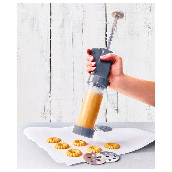 Presse a biscuits - BIRKMANN - EASY BAKING - Plastique - Inclus 10 disques a motif - 8 x 28 x 6 cm Presse a biscuits - BIRKMANN - EASY BAKING - Plastique - Inclus 10 disques a motif - 8 x 28 x 6 cm