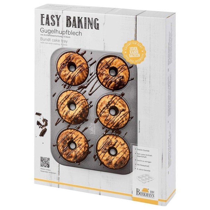 Plaque de cuisson cake - BIRKMANN - EASY BAKING - Acier carbone - Anti adhésif - Ø10 cm, 35 x 27 x 5 cm Plaque de cuisson cake - BIRKMANN - EASY BAKING - Acier carbone - Anti adhésif - Ø10 cm, 35 x 27 x 5 cm