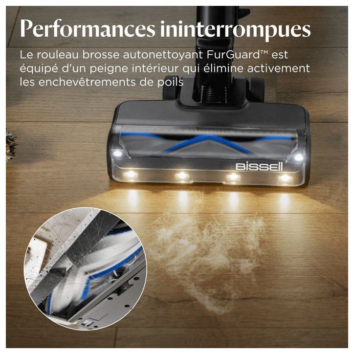 BISSELL PowerClean FurGuard Select - Aspirateur Balai sans fil - Puissance 280 W - Autonomie 50 min - Spécial animaux BISSELL PowerClean FurGuard Select - Aspirateur Balai sans fil - Puissance 280 W - Autonomie 50 min - Spécial animaux