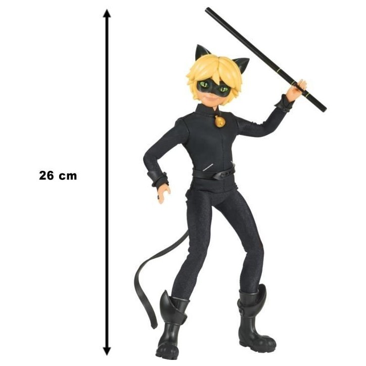 Miraculous - Poupée mannequin 26 cm Chat Noir - BANDAI Miraculous - Poupée mannequin 26 cm Chat Noir - BANDAI