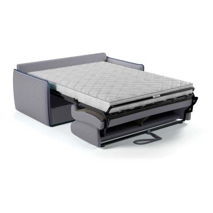 Canapé convertible express - matelas 14cm - AGATHE - Tissu Gris - 175 x 100 x 87 cm