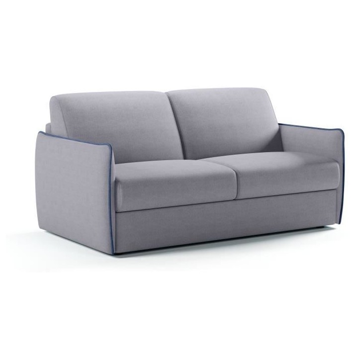 Canapé convertible express - matelas 14cm - AGATHE - Tissu Gris - 175 x 100 x 87 cm
