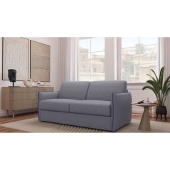 Canapé convertible express - matelas 14cm - AGATHE - Tissu Gris - 175