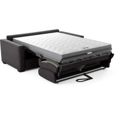 Canapé convertible express JOHN - 3 places - Tissu anthracite - 190 x