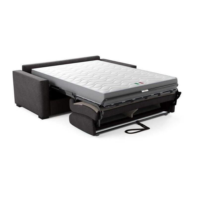 Canapé convertible express JOHN - 3 places - Tissu anthracite - 190 x