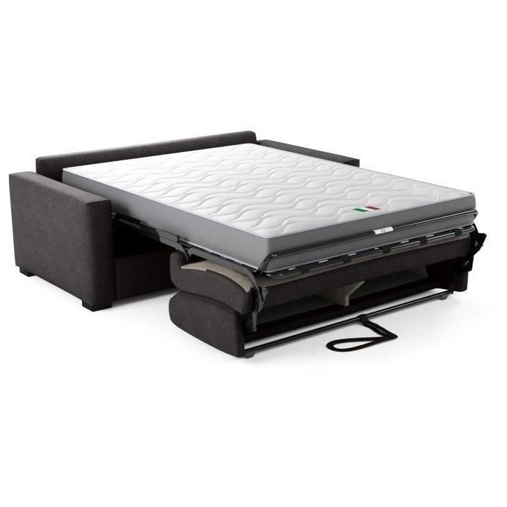 Canapé convertible express JOHN - 3 places - Tissu anthracite - 190 x 100 x 87 cm Canapé convertible express JOHN - 3 places - Tissu anthracite - 190 x 100 x 87 cm