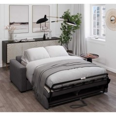 Canapé convertible express JOHN - 3 places - Tissu anthracite - 190 x