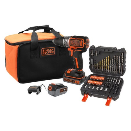 Perceuse a percussion BLACK+DECKER sans fil 18V + 2 batteries 2,5Ah et