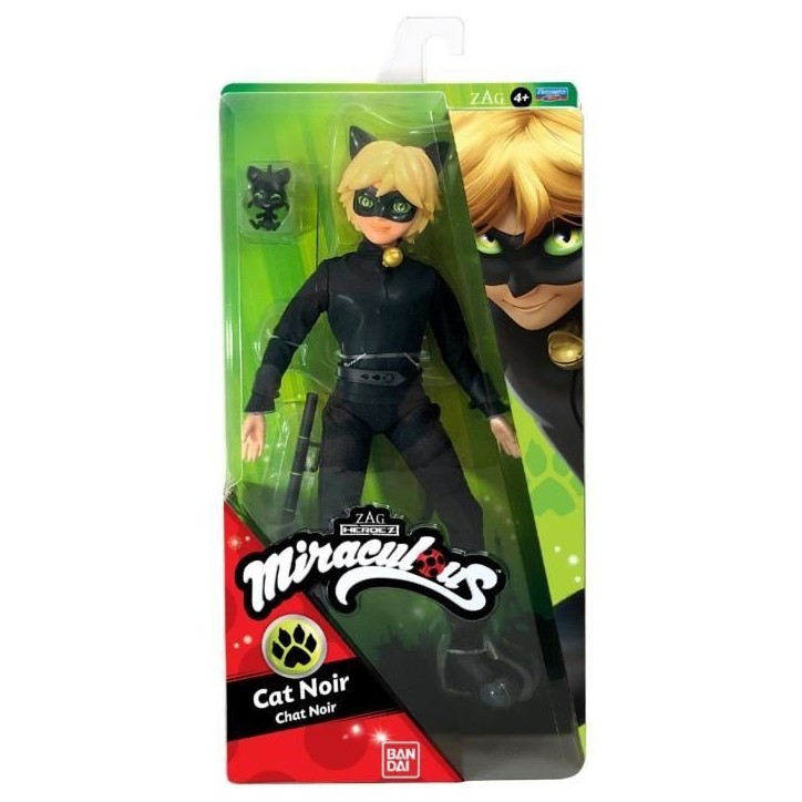 Miraculous - Poupée mannequin 26 cm Chat Noir - BANDAI Miraculous - Poupée mannequin 26 cm Chat Noir - BANDAI
