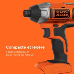 Visseuse a impact sans-fil BLACK+DECKER BDCIM18N-XJ 18V - Performante
