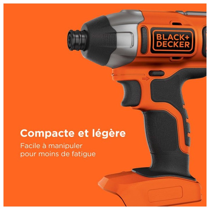 Visseuse a impact sans-fil BLACK+DECKER BDCIM18N-XJ 18V - Performante et légere Visseuse a impact sans-fil BLACK+DECKER BDCIM18N-XJ 18V - Performante et légere
