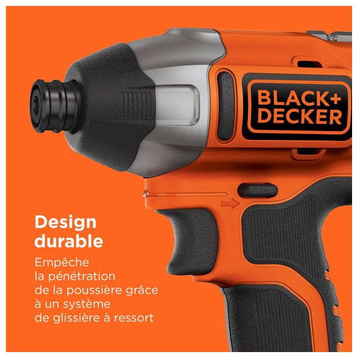 Visseuse a impact sans-fil BLACK+DECKER BDCIM18N-XJ 18V - Performante et légere Visseuse a impact sans-fil BLACK+DECKER BDCIM18N-XJ 18V - Performante et légere