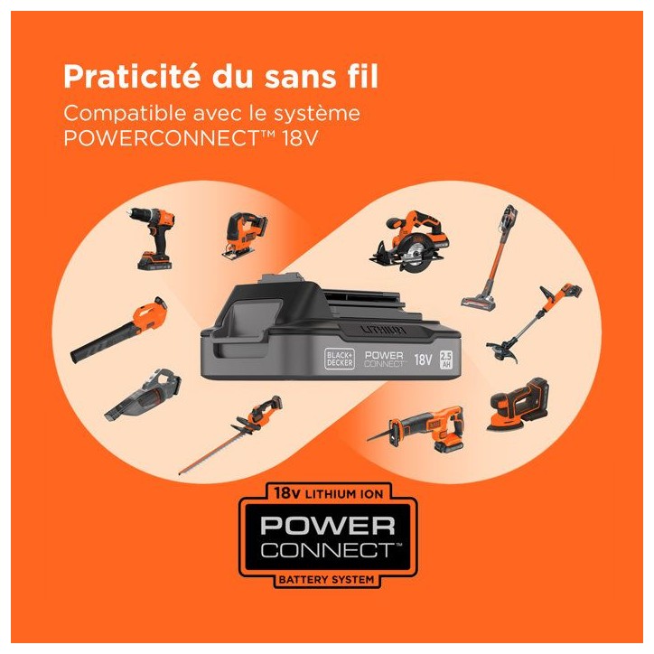 Visseuse a impact sans-fil BLACK+DECKER BDCIM18N-XJ 18V - Performante et légere Visseuse a impact sans-fil BLACK+DECKER BDCIM18N-XJ 18V - Performante et légere