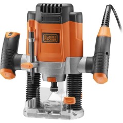 Défonceuse filaire - BLACK+DECKER - KW1200EKA - 1200W - Vitesse variable - Coffret + 6 fraises
