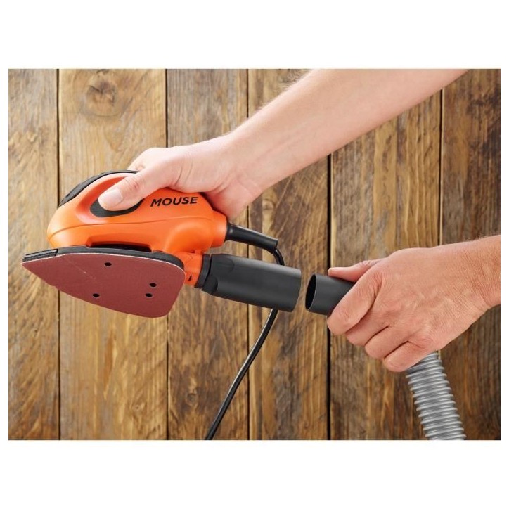 Ponceuse Delta BLACK + DECKER Mouse - 55W - Filaire - 14000 tours/min - 80 cm2 Ponceuse Delta BLACK + DECKER Mouse - 55W - Filaire - 14000 tours/min - 80 cm2