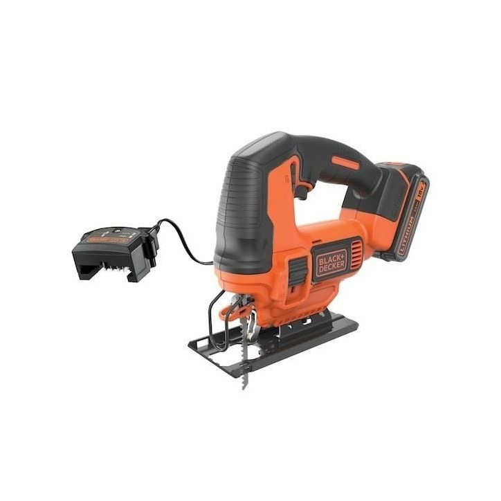 BLACK+DECKER Scie Sauteuse Sans Fil 18V - BDCJS18E1-QW - Mouvement Pendulaire Intégré - Dispositif de Soufflerie BLACK+DECKER Scie Sauteuse Sans Fil 18V - BDCJS18E1-QW - Mouvement Pendulaire Intégré - Dispositif de Soufflerie