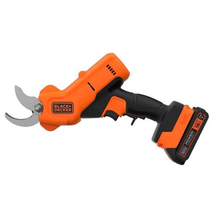 Sécateur électrique sans fil + batterie 2Ah + chargeur - BLACK+DECKER - BCPP18D1-QW - 18V - Coupe 25mm Sécateur électrique sans fil + batterie 2Ah + chargeur - BLACK+DECKER - BCPP18D1-QW - 18V - Coupe 25mm