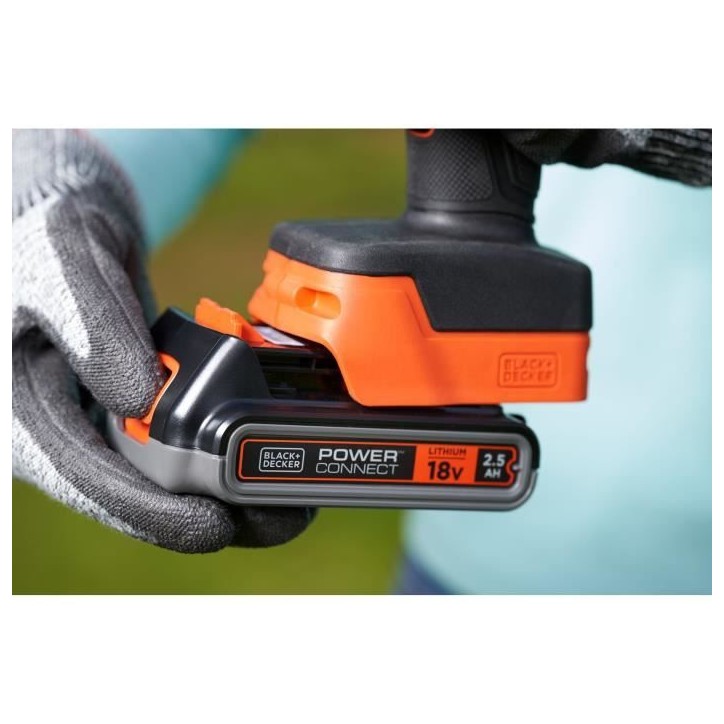Sécateur électrique sans fil + batterie 2Ah + chargeur - BLACK+DECKER - BCPP18D1-QW - 18V - Coupe 25mm Sécateur électrique sans fil + batterie 2Ah + chargeur - BLACK+DECKER - BCPP18D1-QW - 18V - Coupe 25mm