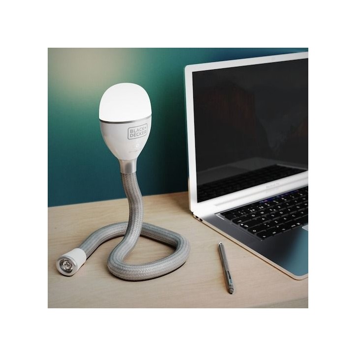 Lampe serpent 2 en 1 - BLACK&DECKER - BDCFSL01-XJ - 3,5V - 150/50-500 lumen - Corps flexible